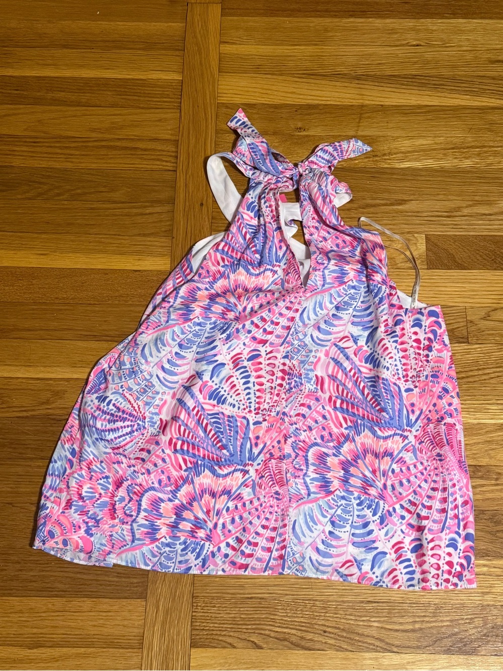 Lilly Pulitzer Pink, Blue & White Tie-Neck Halter Camisole